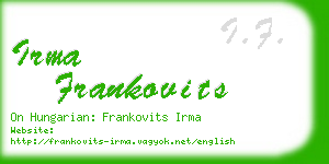 irma frankovits business card